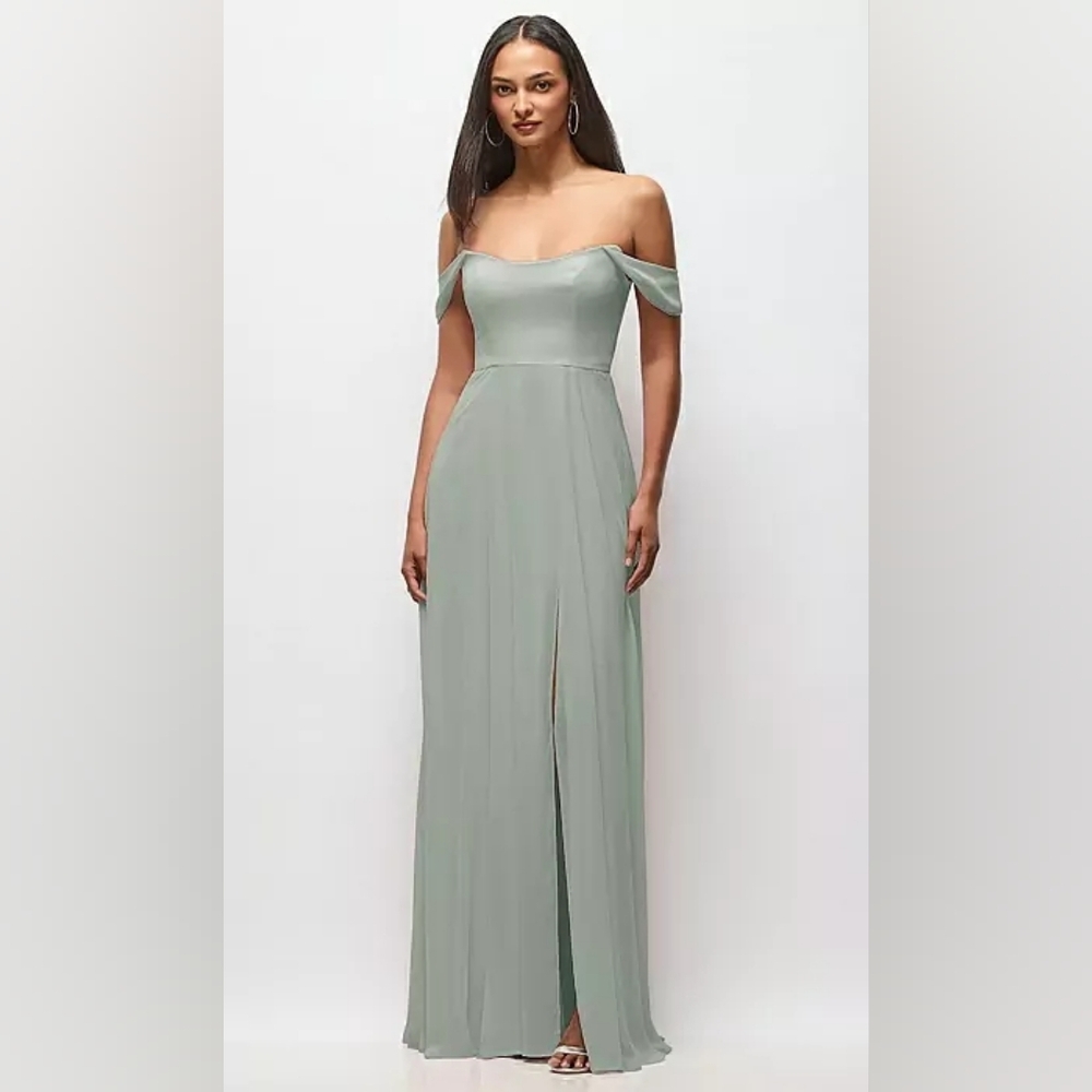 After Six Strapless Sage Green Gown